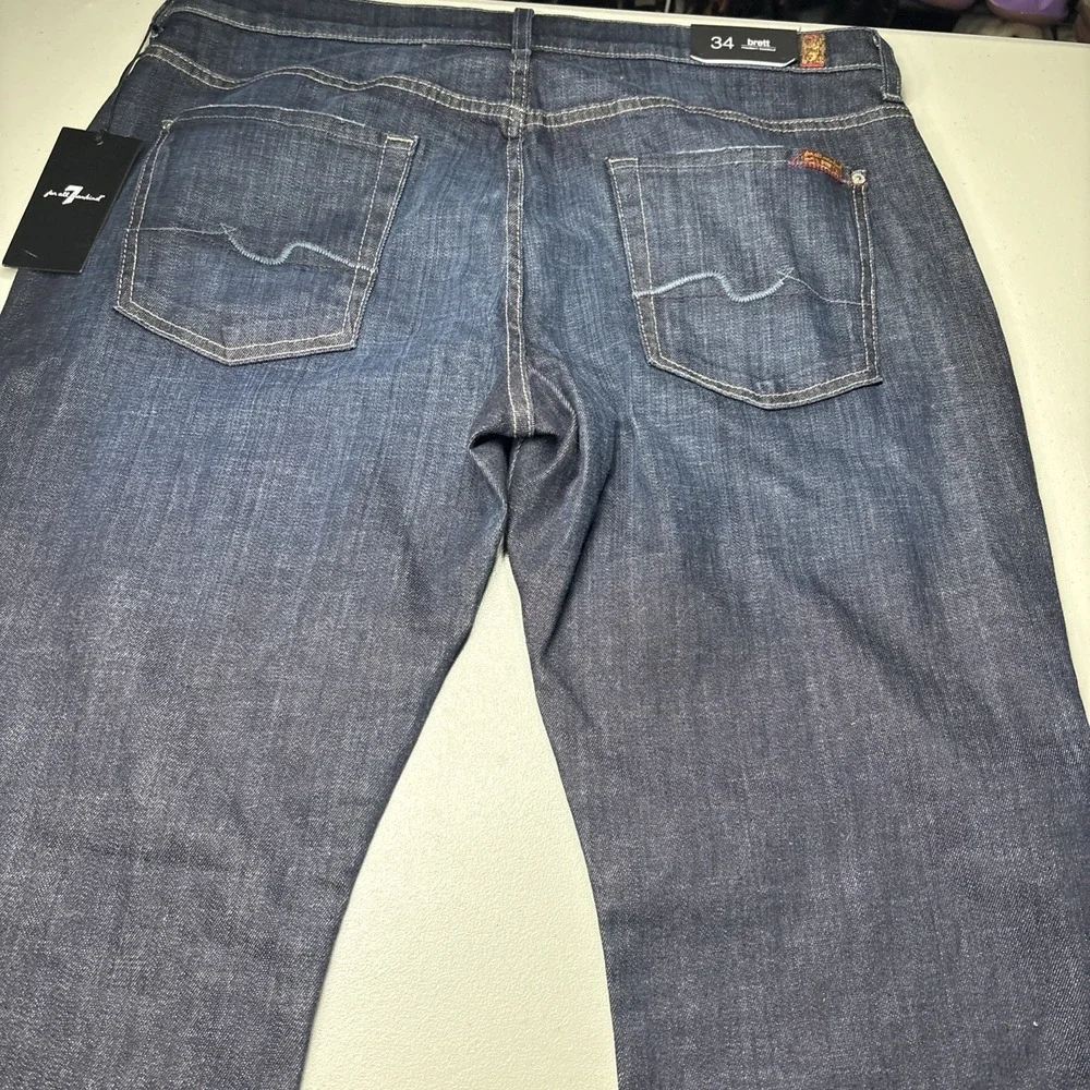 7 For All Mankind Men's 34X34 brett Modern Bootcut Blue Jeans NWT